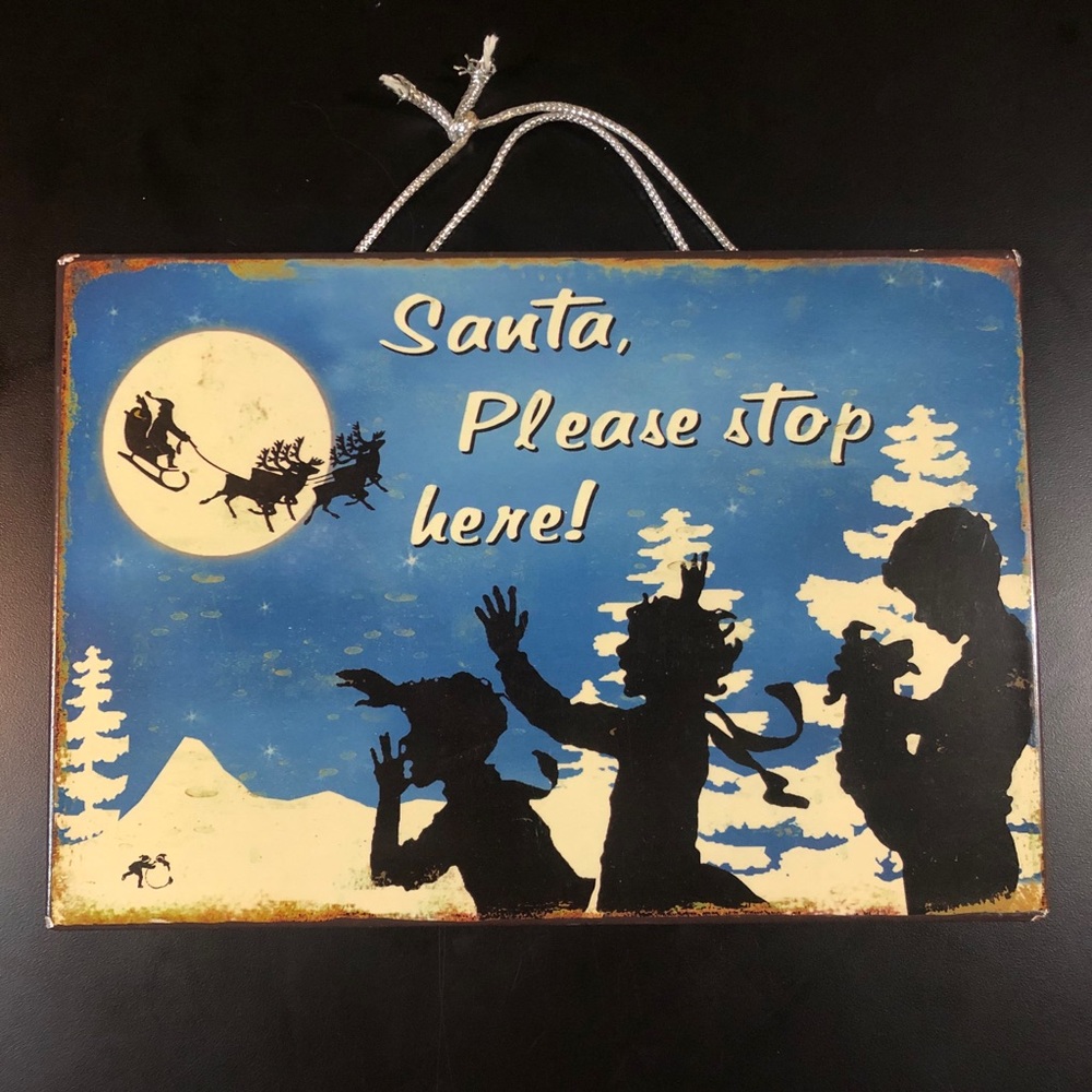 Metal Christmas decor sign